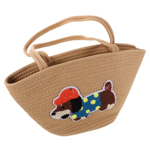 VALICLUD Baumwollfaden -Tasche Tragetasche Strandtaschen für den Frauenurlaub Eimertasche zum Umhängen Sommer Strandtasche lässige Tasche Damenhandtasche Reisetasche nicht gewebter Stoff von VALICLUD