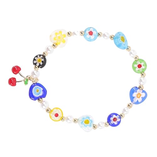 VALICLUD Beaded Bracelet für Mädchen mit Bunten Perlen und Kirschdesign Kreatives Süßes Schmuckaccessoire zu Tragen Modisch und für Teenager und Alltag von VALICLUD