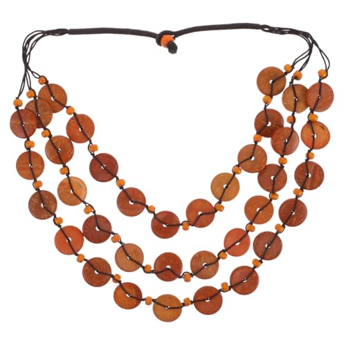 VALICLUD Beaded Choker Necklace Damen Mehrlagige Verstellbare Kette Mit Natürlichem Kokosnuss anhänger Boho Statement Schmuck Für Frauen Und Mädchen von VALICLUD