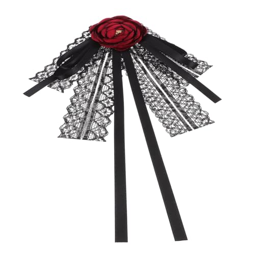 VALICLUD Big Bowknot Brosche Für Damen Krawattennadel Mit Rosenmuster Verspielte Anstecknadel Für Blusen Kleider Hüte Und Festliche Anlässe von VALICLUD