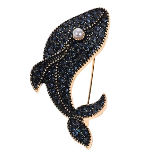 VALICLUD Blaue Strass Wal Brosche Damen Anstecknadel Schmuck für Kleidung Schal Halstuch Fixierung Geschenkidee für Frauen zu Muttertag Valentinstag Weihnachten von VALICLUD