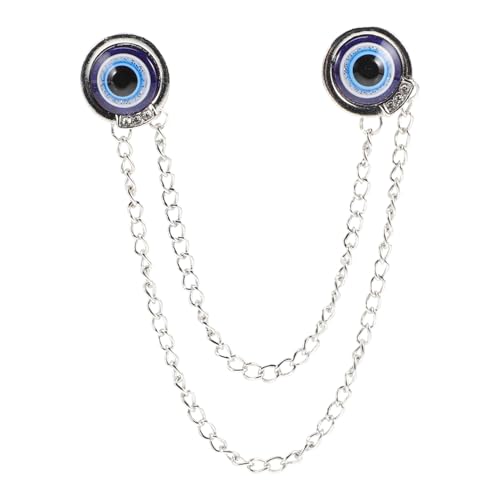 VALICLUD Blauer Auge Brosche Kragen Clip Kettenbrosche für Pullover Schals Eleganter Anstecker Vielseitig für Kleidung und Accessoires Modischer Schalhalter Sweater Clip von VALICLUD