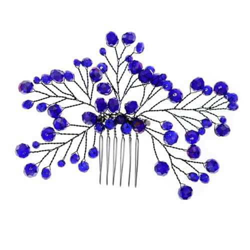 VALICLUD Blauer Haarkamm mit Kristallzweigen Eleganter Haarschmuck für Braut und Damen Modischer Haarkamm für Hochzeit Brautjungfern und Festliche Anlässe von VALICLUD