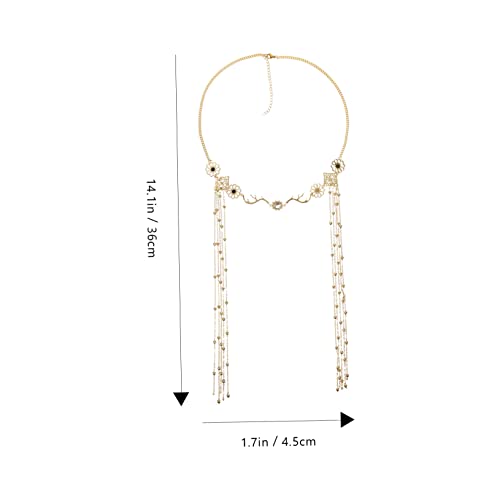 VALICLUD Blondes Haarband Ketten Haarzubehör für Frauen verknotet Hochzeit Braut- elegant haarschmuck Kopfschmuck frauen Stirnquastenkette Quastenkopfkette Legierung Golden von VALICLUD