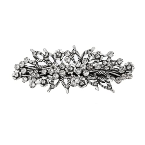 VALICLUD Blumen Haarschmuck mit Funkelnden Strasssteinen Stilvolle Frühlings haarspange für Frauen und Mädchen Modische Barrette Geeignet für Festtage Partys und Alltag von VALICLUD