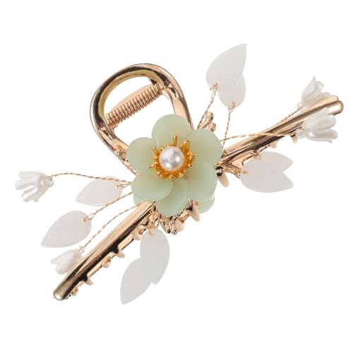 VALICLUD Blumen Haarspange Metall mit Perlen Dicker Rutschfester Haarklammer Clip für Frauen und Mädchen Vintage Design Leichter Sommer Accessoire für Formelle und Freizeitfrisuren von VALICLUD