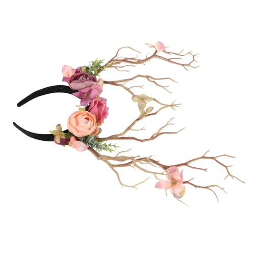 VALICLUD Blumenstirnband Mit Künstlichen Stielen Und Ästen Zur Dekoration Stirnband Für Feenkostüme Und Maskenbälle Haarreif Aus Ästen Als Foto-requisite von VALICLUD