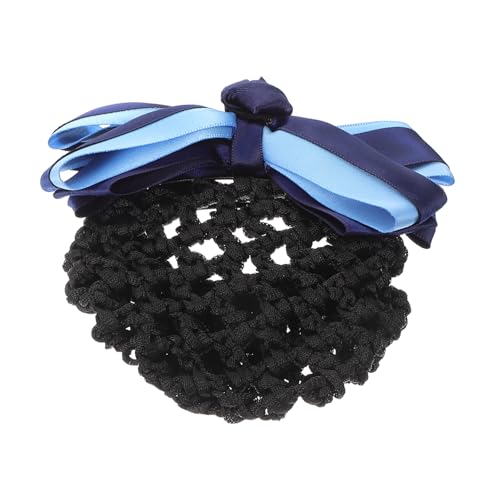 VALICLUD Bogenkopfblume Frauenclip Mädchen Brötchennetze Blau Schönheit Styling Brötchen Netz Brötchenabdeckungsclip Blumen- Haarnetz Chiffon Haarknotenabdeckung Stoff von VALICLUD