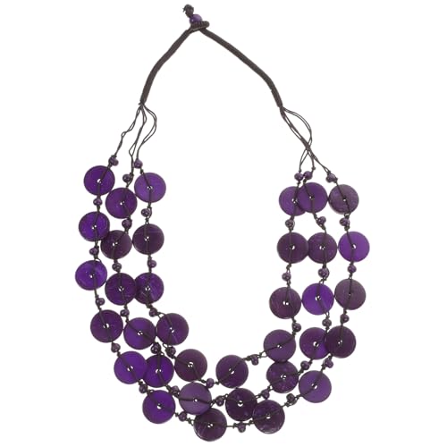 VALICLUD Boho Damen Halskette Mehrschichtig Kurze Holzperlen Statement Schmuck Leicht Hautfreundlich für Sommer Strand Party Geschenk von VALICLUD