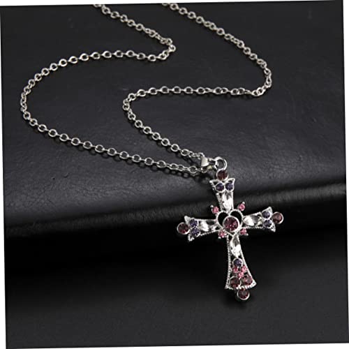 VALICLUD Boho Damen Halskette mit Kreuzanhänger Bunte Strass Clavicle Necklace Gothic Schmuck für Alltag und Party Bequemes Ketten Design für Besondere Anlässe von VALICLUD