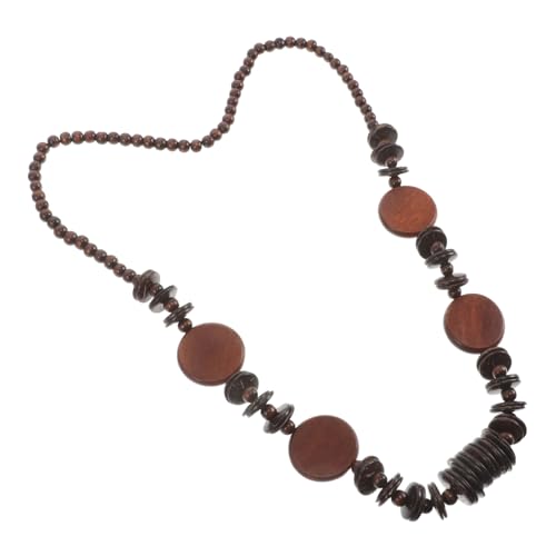 VALICLUD Boho Halskette Lang aus Kokosnuss Holzperlen Handgefertigte Ethno Schmuck mit Geometrischen Runden Perlen Leichter Tropischer Modeschmuck für Damen und Herren Vielseitig von VALICLUD