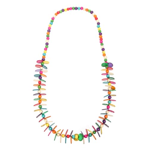 VALICLUD Boho Lange Damen Halskette Bunte Perlen Kokosnuss Muschel Anhänger Modischer Bohemian Schmuck für Urlaub und Alltag von VALICLUD