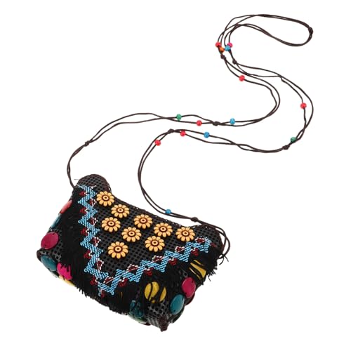 VALICLUD Boho Umhängetasche Damen Handgefertigt Rattan Crossbody Tasche Ethno stil mit Quaste für Reisen Strand Festivals Alltag von VALICLUD
