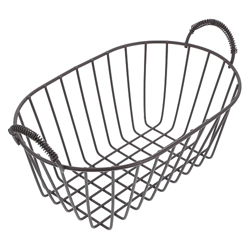 VALICLUD Brauner Aufbewahrungskorb Großer Desktop Organizer für Haushalt und Büro Multifunktionaler Sundries Organizer mit Praktischem Griff Leichter Robuster Drahtkorb für Wohnzimmer Bad von VALICLUD