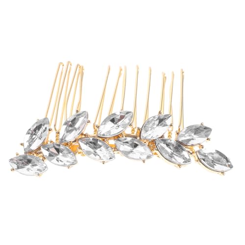 VALICLUD Braut Haarkamm mit Haaraccessoire für Hochzeiten Festliche Anlässe Goldene Haarspange für Damen Stilvoller Haarschmuck für Brautjungfern und Partys von VALICLUD