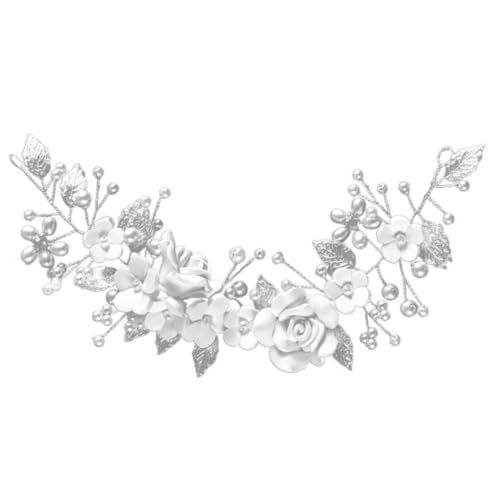 VALICLUD Braut Haarrebe Aus Perlen Und Silberfarbenem Eleganter Haarschmuck Für Hochzeiten Und Feste Haaraccessoires Für Damen Und Handgefertigte Haarspange von VALICLUD