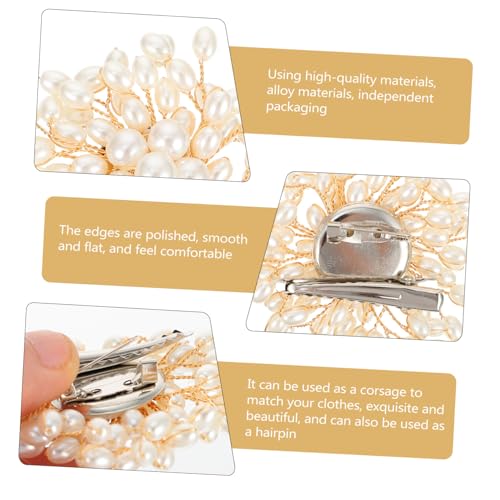 VALICLUD Braut Hochzeit Perlenbrosche Elegante Anstecknadel für Damen Feine Handarbeit Modischer Schmuck für Hochzeitsfeier Brautparty und Festliche Anlässe von VALICLUD