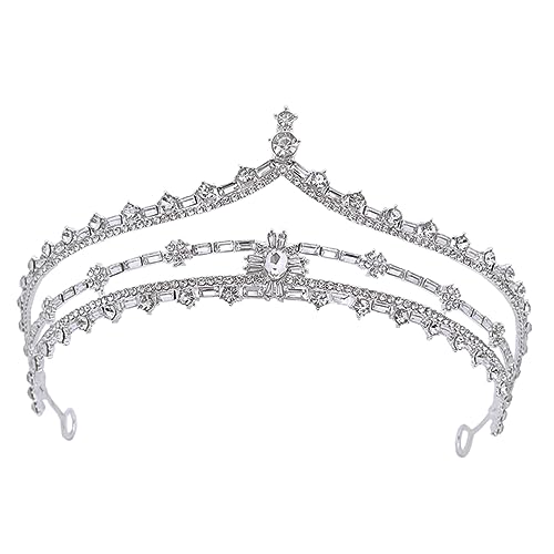 VALICLUD Braut Tiara Haarschmuck mit Stirnband Vintage Diadem für Braut Accessoires für Hochzeit Party und Fotografie von VALICLUD