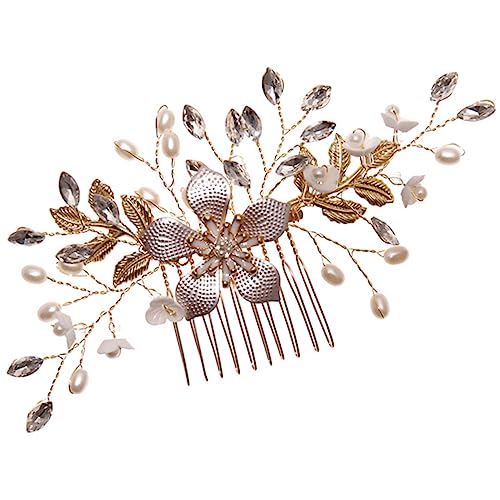 VALICLUD Braut-haarkamm Mit Perlen Und Blumen Hochzeit-haarschmuck Für Frauen Elegant Und Leicht Zu Tragen von VALICLUD