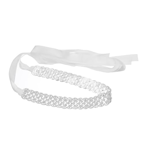 VALICLUD Brautkleid-Gürtel, eleganter Kristall-Bund, silberfarben, Hochzeitskleid, Schärpe für Brautjungfer und Brautkleid, silber, 45X3cm von VALICLUD