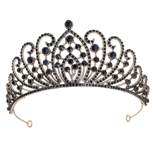 VALICLUD Brautkrone Haarschmuck für Damen Tiaras Kopfbedeckungen Krone Tiara königlich Zubehör Kronen Brautkopfbedeckung Geburtstagsfe-tiara Krone zur Hochzeit Strass Black VALICLUD Brautkrone Haarschmuck für Damen Tiaras Kopfbedeckungen Krone Tiara königlich Zubehör Kronen Brautkopfbedeckung Geburtstagsfe-tiara Krone zur Hochzeit Strass Black von VALICLUD