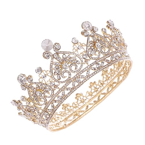 VALICLUD Brautkrone Retro Stil Schimmernde Kristallhochzeit Haarschmuck Langlebige Barockkrone für Frauen und Mädchen Geeignet für Hochzeit Party und Festliche Anlässe von VALICLUD