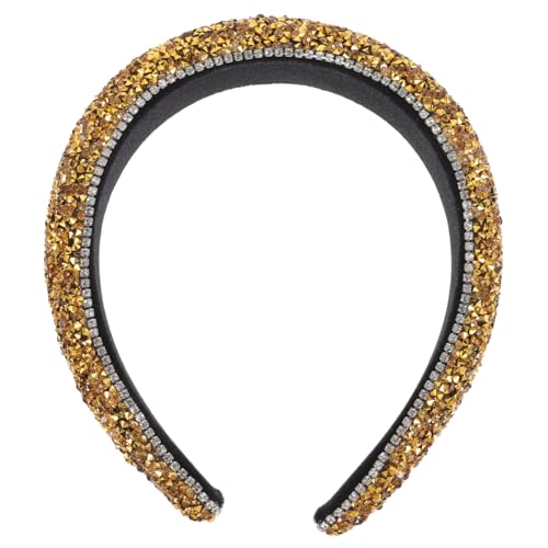 VALICLUD Breites Gepolstertes Haarband für Damen mit Funkelnden Strasssteinen Besetzt Flauschiges Futter aus Flanell Eleganter Kopfschmuck für Alltag Party und Festliche Anlässe von VALICLUD