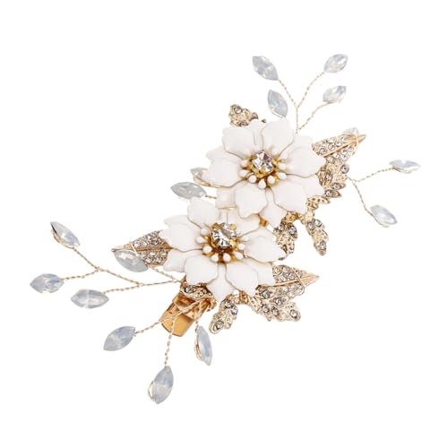 VALICLUD Bridal Hair Clip Mit Elegantem Blumigen Design Handgefertigte Haarspange Mit Perlen Und Strass Für Hochzeiten Brautjungfern Und Festliche Anlässe von VALICLUD