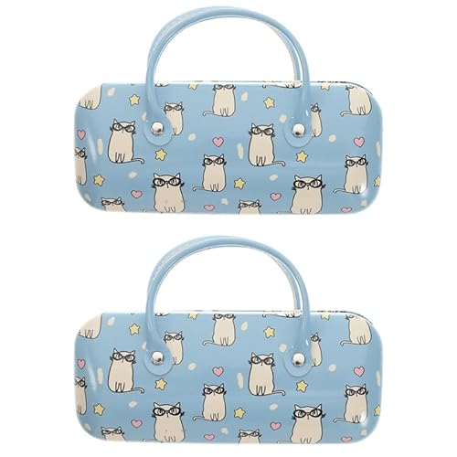 VALICLUD Brillenetui Aus Leder Mit Griff Und Sicher Für Jungen Und Mädchen Tragbare Aufbewahrungsbox Sorgfältige Verarbeitung von VALICLUD