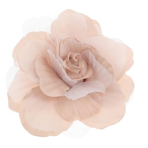 VALICLUD Brosche Pin Blume Schmuck Anstecknadel für Kleider Jacken Pullover Schal Leichte Stoffbrosche aus Garn und Satin Eleganter Blumenschmuck für Frauen und Teenager Beige von VALICLUD