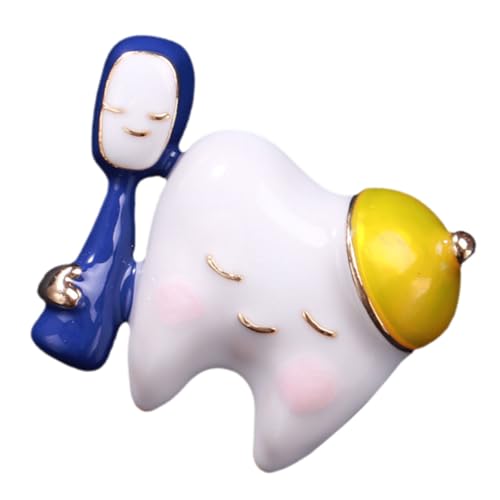 VALICLUD Brosche Zahn Anstecknadel Damen Tropfen Emaille Zahnmotiv Gelb Elegant Leicht Schmuck für Kleidung Rucksack Oral Health Awareness von VALICLUD