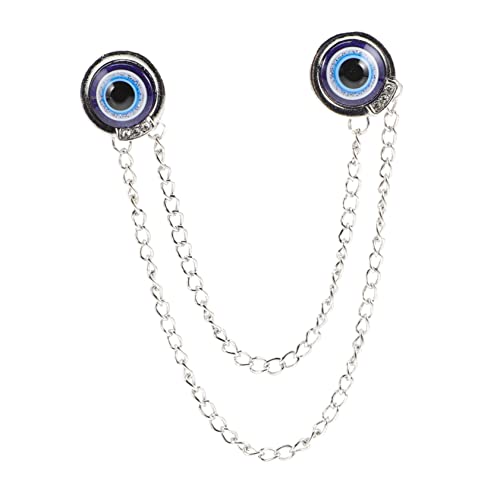 VALICLUD Broschen Anstecknadel Evil Eye mit Quaste Modischer Schalhalter Ketten Clip für Hemd Vielseitige Schmuckbrosche für Herren und Damen Silberfarbene Halsketten Brosche von VALICLUD