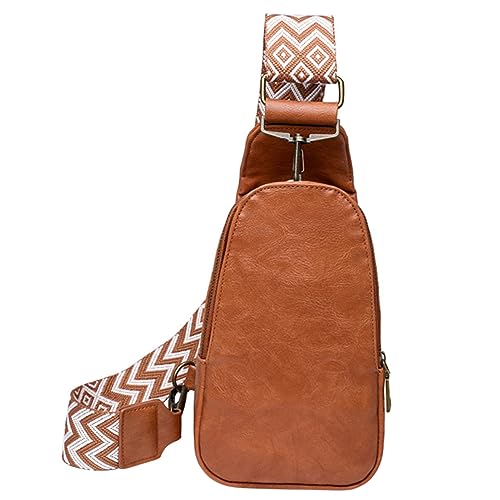 VALICLUD Brusttasche Crossbody-Gürteltaschen für Damen Umhängetasche für Damen Sling Shoulder Bag Crossbody Schultertasche Damen geldbörsen Ledergeldbörse Hüfttasche Bauchtasche Bohemien Pu von VALICLUD