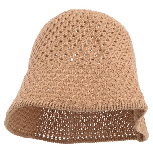 VALICLUD Bucket Hat Frauen strandloege strickfingerhut Vielseitiger Hut Beanie Strandhüte für Damen Hut mit Netz Sonnenhut gehäkelter Fischerhut Eimerhut mit großer Krempe Baumwolle von VALICLUD