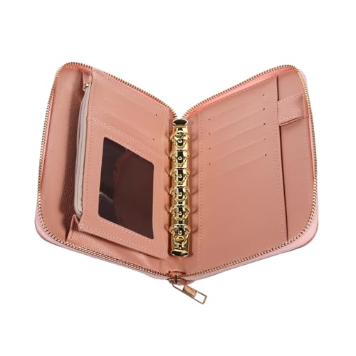 VALICLUD Budget-geldbörse Mit Bargeldumschlägen Organizer Aus Pu-Material Rosa Design Reißverschlussgriff Großes Fassungsvermögen Für Bargeld Und Karten Praktische Organisation Für Tägliche von VALICLUD