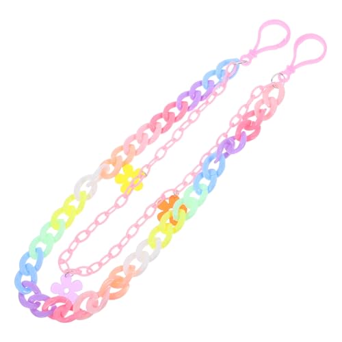 VALICLUD Bunte Abnehmbare Hip hop hosenkette aus Regenbogenfarbenem Resin mit Blumenmotiv Modisches Jeans accessoire für Damen und Herren Vielseitig für Brieftasche Schlüssel und Rucksack von VALICLUD