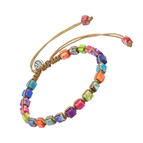 VALICLUD Bunte Chakra Armband mit Kristallsteinen Langlebige Perlenarmkette aus Natürlichem Stein Verstellbares Kraft Armband für Damen und Herren im Ethno stil von VALICLUD
