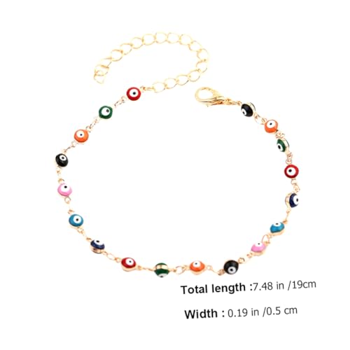 VALICLUD Bunte Fußkette mit Augendesign Verstellbares Boho Knöchelschmuck Langlebiges Fußanhänger Armband für Damen Strand und Alltag von VALICLUD