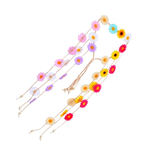 VALICLUD Blumenstirnband Sonnenblumen Haarkranz Für Damen Festival Haaraccessoire Buntes Blumenkopfschmuck Für Karneval Hochzeit Strand Einheitsgröße Rutschfest Und von VALICLUD