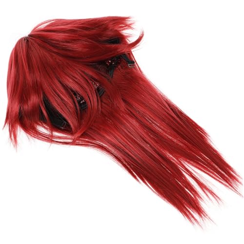 VALICLUD Burgundperiere Mann Perücken Stachelig Perücken Cosplay Lang Cosplay -perücke Spitze-front-perücke Lockig Rot Marge Perücke Cosplay Frauen Perücke Hochtemperaturdraht Rosig von VALICLUD