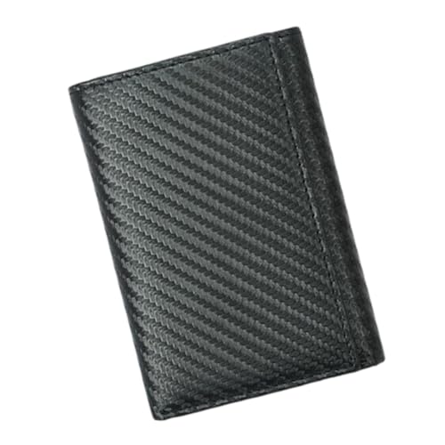 VALICLUD Carbonfaser Herren Geldbörse Großvolumig Multifunktional Portemonnaie mit Kartenfächern und Münzfach Dreifach Schwarz von VALICLUD