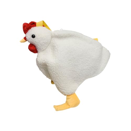 VALICLUD Cartoon Hühner Umhängetasche Damen Plüsch Schultertasche Weiches Material Langlebige Crossbody Tasche Freizeit Tasche für Alltag und Arbeit Weiß von VALICLUD