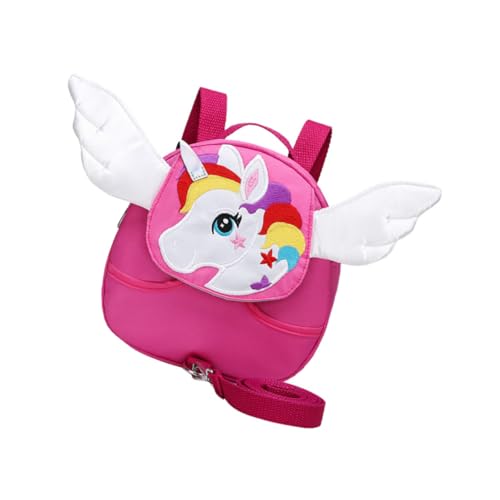 VALICLUD Cartoon-Rucksack Für Junge Mädchen Aus Strapazierfähigem Stoffmaterial Mit Einhorn-Muster Für Schule Verstellbarem Schultergurt Und Anti-Verlust-Seil von VALICLUD