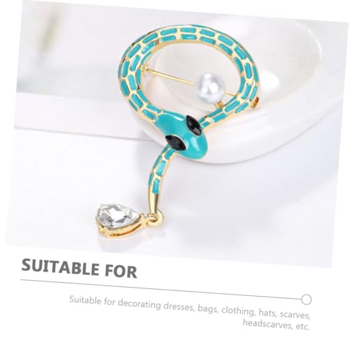 VALICLUD Cartoon Schlangen brosche aus Legierung mit Perlenverzierung Dekorativer Anstecker für Kleidung Taschen und Hüte Modisches Accessoire für Damen und Herren Langlebig und Rostfrei von VALICLUD