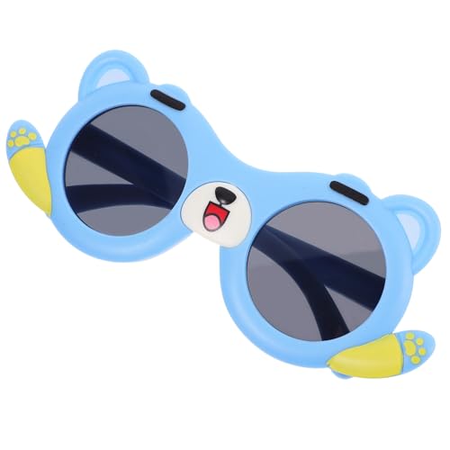 VALICLUD Cartoon-Tier-Sonnenbrille für Kinder, UV-Schutz, runde Hundeohren, Kleinkind, Sonnenbrille, Outdoor, Strand, Brillen, blau, 15.50X13.00X6.50CM von VALICLUD