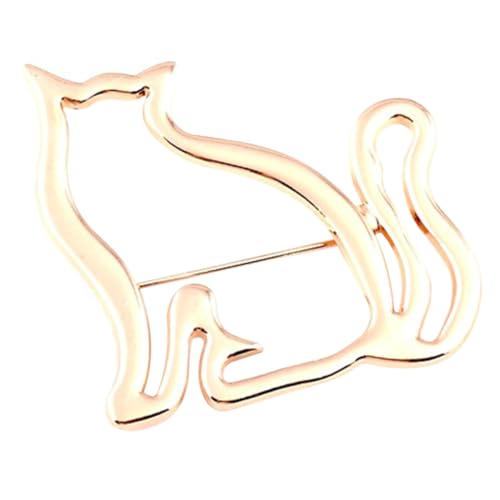 VALICLUD Cat Brooch Hollow Design Alloy Lapel Pin Sturdy Clothes Accessory For Jacket Hat Suit Charming Cat Shaped Anstecknadel für Damen und Herren von VALICLUD