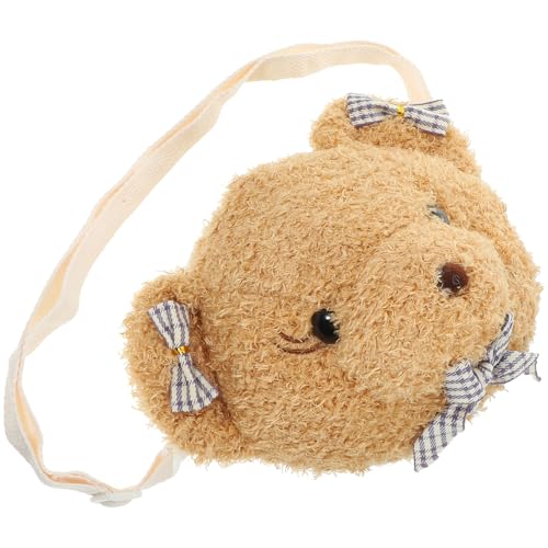 VALICLUD Bärentasche Mit Reißverschluss Für Damen Handytasche Umhängetasche Plüsch Bär Outdoor Aufbewahrungstasche Dekorative Tragbare Kleine von VALICLUD