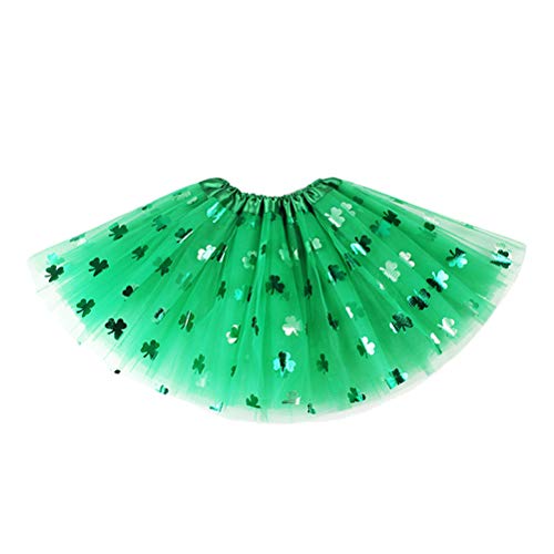 VALICLUD Chic 1PC St. Patrick's Day Tutu Rock Vierblättriges Kleeblatt Klee Klee Tanzrock für Ballerina Frauen von VALICLUD