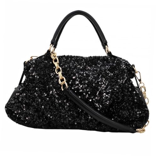 VALICLUD Chic Damen Umhängetasche mit Großer Kapazität Stilvolle Crossbody Dumpling Bag in Schwarz Modische Street Bag für Alltag Reisen und Shopping Eleganter Begleiter für Vielseitige von VALICLUD