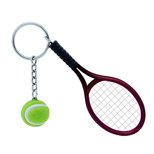 VALICLUD Chic Mini Tennisschläger Schlüsselbund Schlüsselring Niedlicher Sport Charme Tennisball Schlüsselanhänger Autotasche Anhänger Schlüsselring Geschenk von VALICLUD